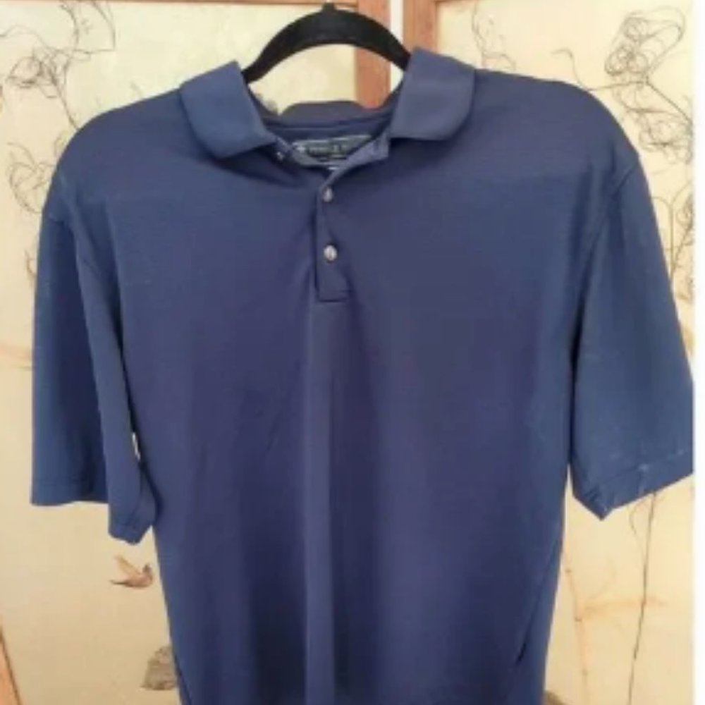 PEBBLE BEACH Performance Polo Shirt, Blue, short sleeve, M